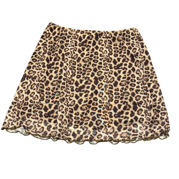Women’s See You Monday Leopard Print Mini Skirt Size Small Stretchy Lined - Picture 6 of 7